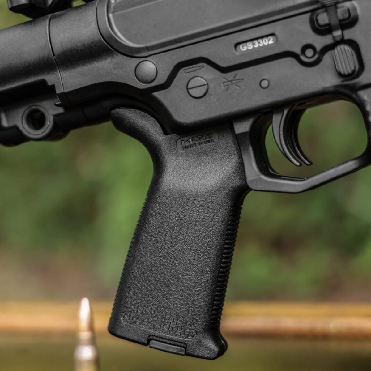 DBR Snake pistol grip with 5.56 caliber ammunition