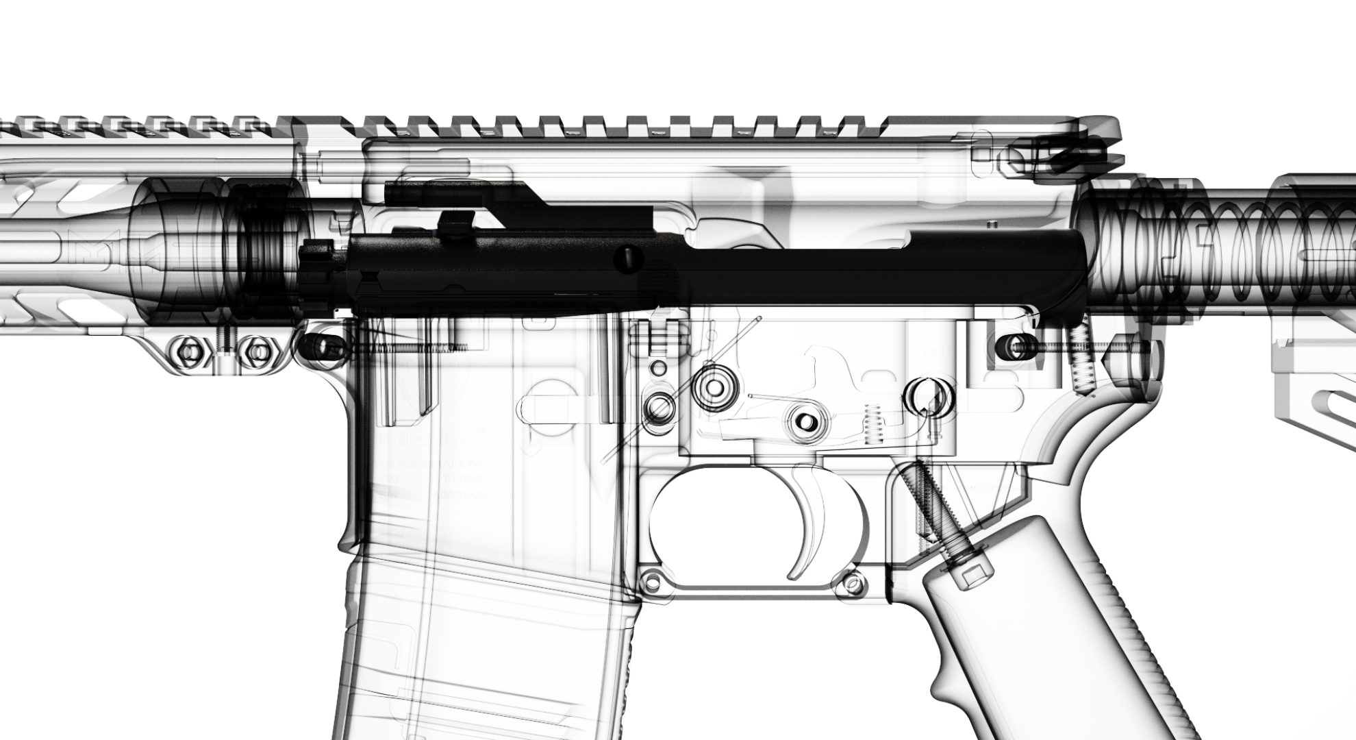 X-ray of a BCG in an AR15 Rifle